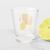 Navy Blue Lemon Art – Verfrissend Citrus Design Shot Glas (Achterkant)
