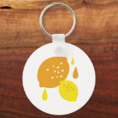 Navy Blue Lemon Art – Verfrissend Citrus Design Sleutelhanger (Voorkant)