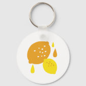 Navy Blue Lemon Art – Verfrissend Citrus Design Sleutelhanger (Achterkant)