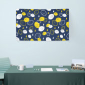 Navy Blue Lemon Art – Verfrissend Citrus Design Spandoek (Beurs)