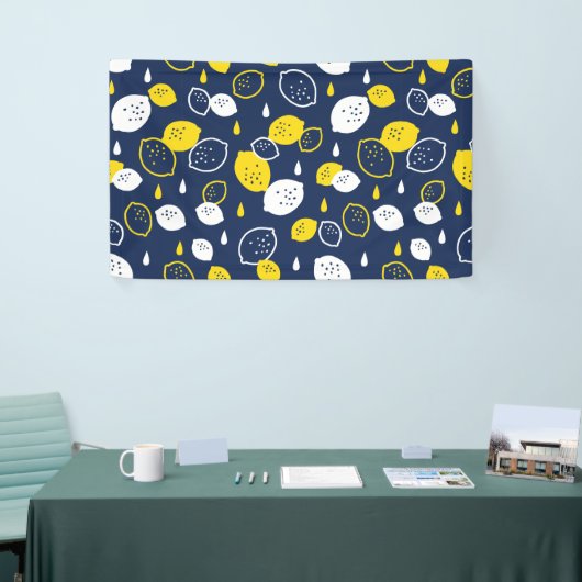 Navy Blue Lemon Art – Verfrissend Citrus Design Spandoek (Beurs)