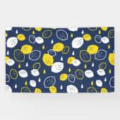 Navy Blue Lemon Art – Verfrissend Citrus Design Spandoek (Horizontaal)