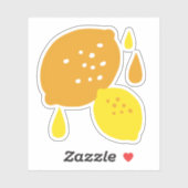 Navy Blue Lemon Art – Verfrissend Citrus Design Sticker (Vel)