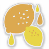 Navy Blue Lemon Art – Verfrissend Citrus Design Sticker (Voorkant)