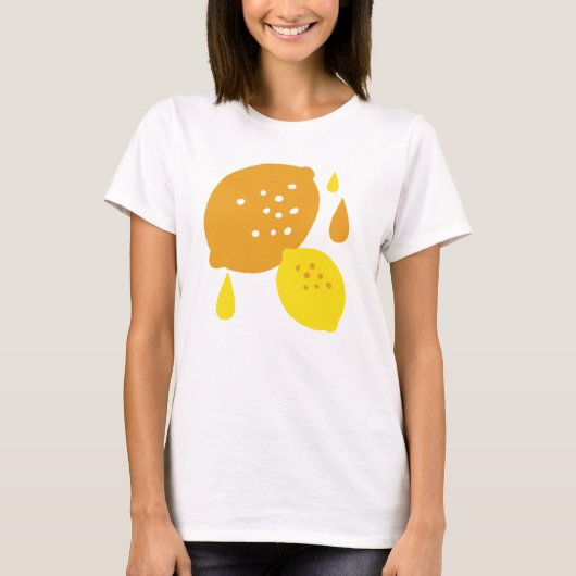 Navy Blue Lemon Art – Verfrissend Citrus Design T-shirt (Voorkant)