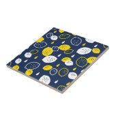 Navy Blue Lemon Art – Verfrissend Citrus Design Tegeltje (Zijkant)