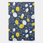 Navy Blue Lemon Art – Verfrissend Citrus Design Theedoek (Verticaal)