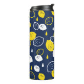 Navy Blue Lemon Art – Verfrissend Citrus Design Thermosbeker (Gedraaid links)