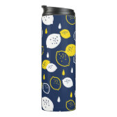 Navy Blue Lemon Art – Verfrissend Citrus Design Thermosbeker (Geroteerd rechts)