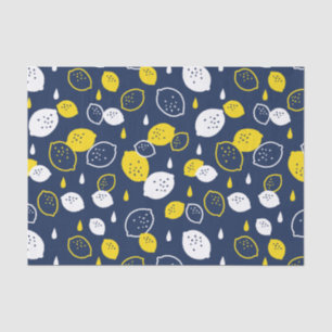 Navy Blue Lemon Art – Verfrissend Citrus Design Tissuepapier