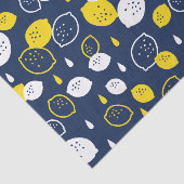 Navy Blue Lemon Art – Verfrissend Citrus Design Tissuepapier (Detail)