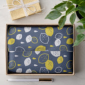 Navy Blue Lemon Art – Verfrissend Citrus Design Tissuepapier (Geschenk)