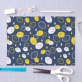 Navy Blue Lemon Art – Verfrissend Citrus Design Tissuepapier (Craft)