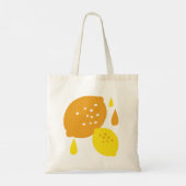 Navy Blue Lemon Art – Verfrissend Citrus Design Tote Bag (Achterkant)