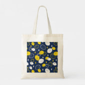 Navy Blue Lemon Art – Verfrissend Citrus Design Tote Bag (Achterkant)
