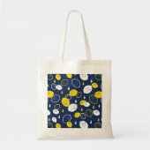 Navy Blue Lemon Art – Verfrissend Citrus Design Tote Bag (Voorkant)