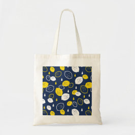 Navy Blue Lemon Art – Verfrissend Citrus Design Tote Bag