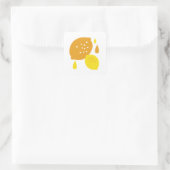 Navy Blue Lemon Art – Verfrissend Citrus Design Vierkante Sticker (Tas)