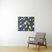 Navy Blue Lemon Art – Verfrissend Citrus Design Wandkleed (In Situ (horizontaal))