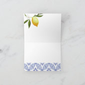 Navy blue & lemon waterverf dank je kaart (Binnen)