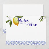 Navy Blue & Lemons Advice voor toekomstige bride Advieskaart (Voorkant / Achterkant)