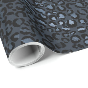 Navy Blue Leopard Print Cadeaupapier