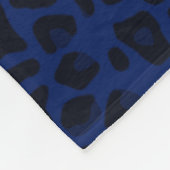 Navy blue leopard print fleece deken (Hoek)