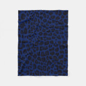 Navy blue leopard print fleece deken (Voorkant)