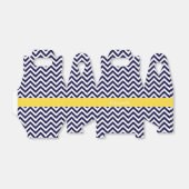 Navy Blue Lg Chevron Pineapple Naam Monogram Bedankdoosjes (Uitgevouwen)