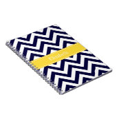 Navy Blue Lg Chevron Pineapple Naam Monogram Notitieboek (Rechterzijde)