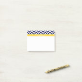 Navy Blue Lg Chevron Pineapple Naam Monogram Post-it® Notes (Op bureau)