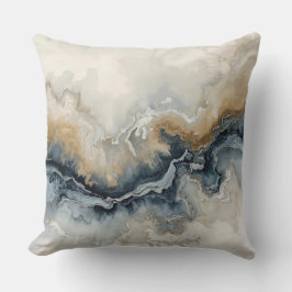 Navy Blue Lichtblauw Bruin Grijs Modern Abstract Kussen