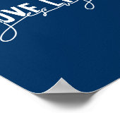 Navy Blue Liefde als Jezus Christelijk  Poster (Hoek)