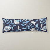Navy Blue & Light Blue Mandala Print Body Pillow Lichaamskussen (Achterkant)