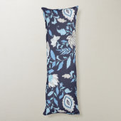 Navy Blue & Light Blue Mandala Print Body Pillow Lichaamskussen (Achterkant (Verticaal))