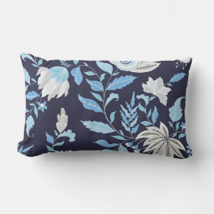Navy Blue & Light Blue Mandala Print Lumber Pillow Kussen