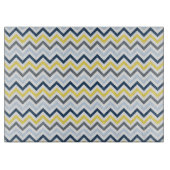 Navy Blue, Light Blue, Yellow en Grey Chevron Snijplank (Voorkant)