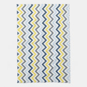 Navy Blue, Light Blue, Yellow en Grey Chevron Theedoek (Verticaal)