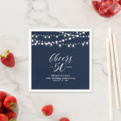 Navy Blue Lights Classic Wedding Jubileum Servet (Insitu)