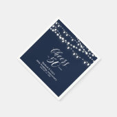 Navy Blue Lights Classic Wedding Jubileum Servet (Hoek)