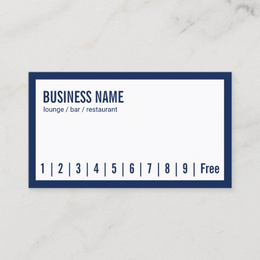 Navy Blue Lijst Lounge Bar Loyalty Punch (Voorkant)