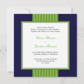 Navy Blue & Lime Green Wedding Invitation Kaart (Voorkant)