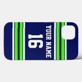 Navy Blue Limoen Grn Team Jersey Case-Mate iPhone Case (Achterkant (horizontaal))