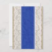 Navy Blue Linen Burlap Vrijgezellenfeest nodigt ui Kaart (Achterkant)