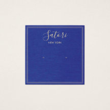 Navy Blue Linen Signature Stud Earring Display