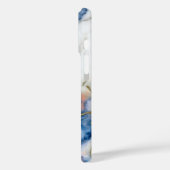 Navy Blue & Liquid Gold Marble Case | iPhone 16 (Achterkant / Links)