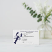 NAVY Blue Lobster Seafood Black Simple Nautical Visitekaartje (Staand voorkant)