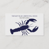 NAVY Blue Lobster Seafood Black Simple Nautical Visitekaartje (Achterkant)