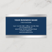 Navy Blue Logistics Transportation Cargo Truck Visitekaartje (Achterkant)