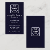 Navy Blue Logo | Bedrijfsminimalistische verticale Visitekaartje (Voorkant / Achterkant)